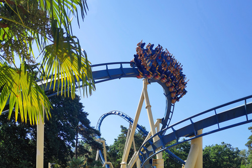 A rollercoaster at Parc Asterix in Paris, France.
