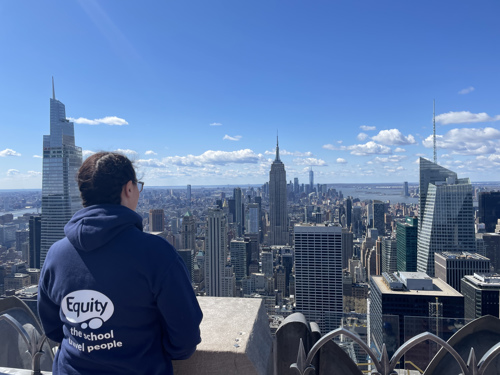 Claire from Equity enjoying the views of the New York skyline