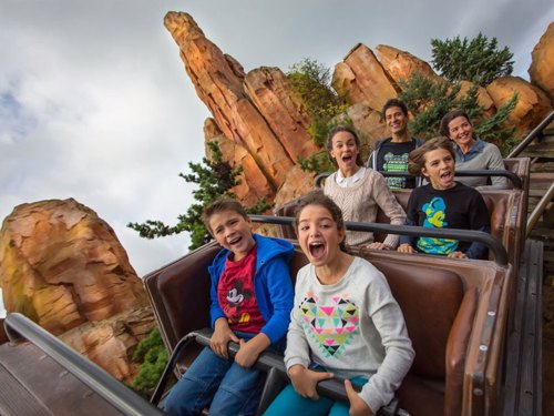 Students enjoying one of the rides at Disneyland Paris