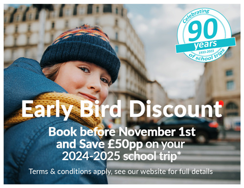 Early Bird Discount - Save £50pp on your next trip