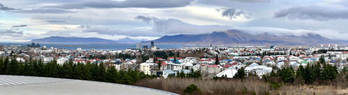 The beautiful view of Reykjavik, as seen from the Perlan museum