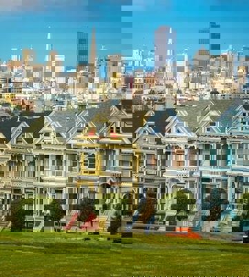 California San Francisco Alamo Square Postcard Row